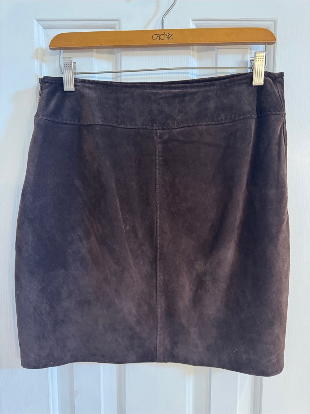 Kate Hill Espresso Brown Suede Skirt